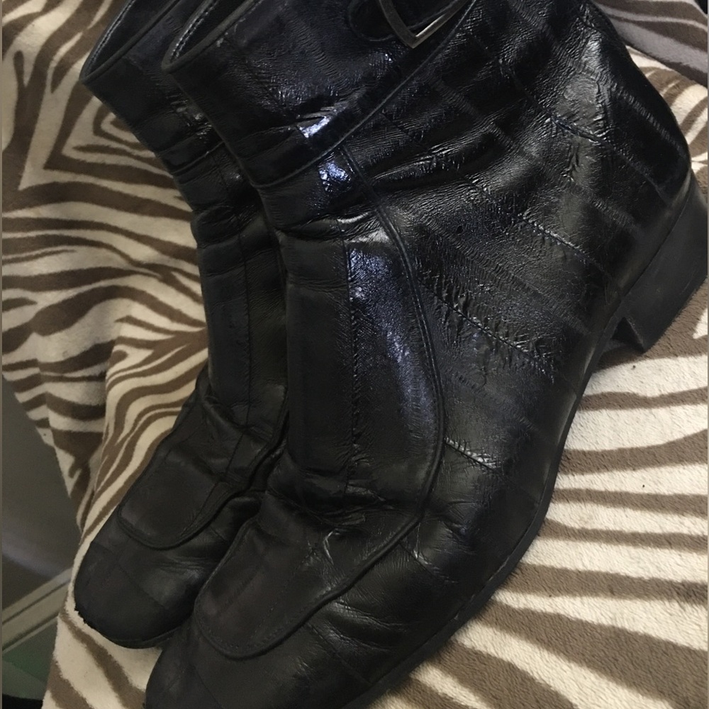 SAINT LAURENT Miles 30 Zip Eel Skin Boots